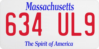 MA license plate 634UL9