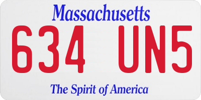MA license plate 634UN5