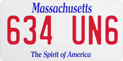 MA license plate 634UN6