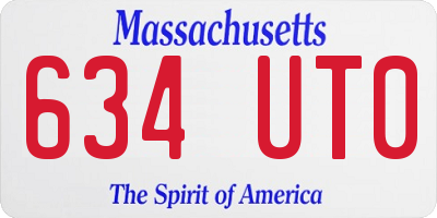 MA license plate 634UT0