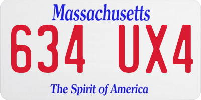 MA license plate 634UX4