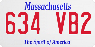 MA license plate 634VB2