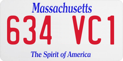 MA license plate 634VC1