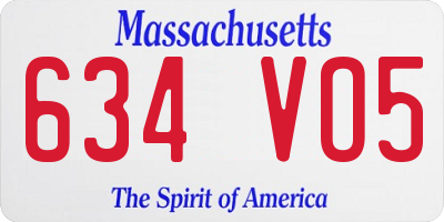 MA license plate 634VO5