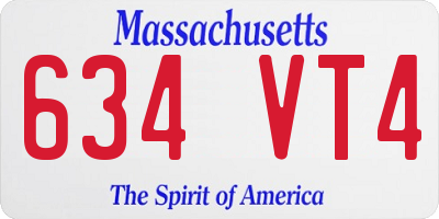 MA license plate 634VT4