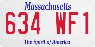 MA license plate 634WF1