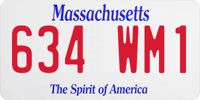 MA license plate 634WM1