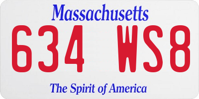 MA license plate 634WS8