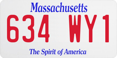 MA license plate 634WY1