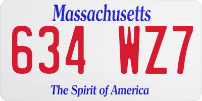 MA license plate 634WZ7