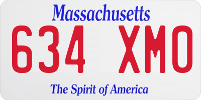 MA license plate 634XM0