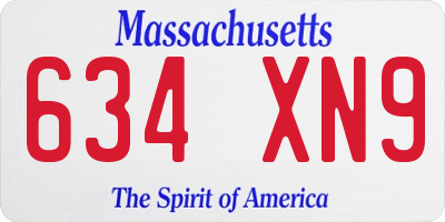 MA license plate 634XN9