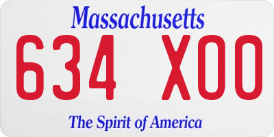 MA license plate 634XO0