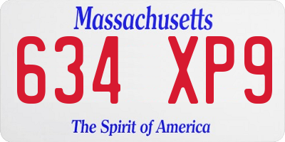 MA license plate 634XP9