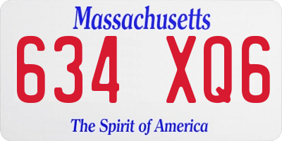 MA license plate 634XQ6