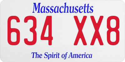 MA license plate 634XX8