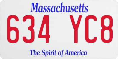 MA license plate 634YC8