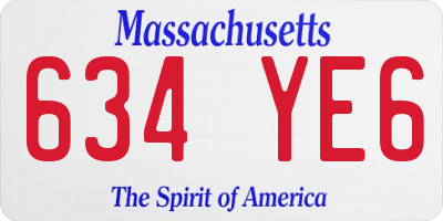 MA license plate 634YE6