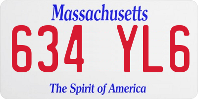 MA license plate 634YL6