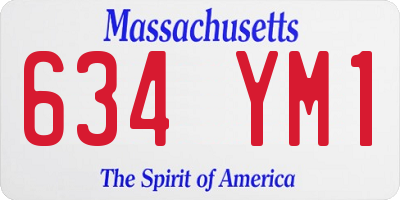 MA license plate 634YM1