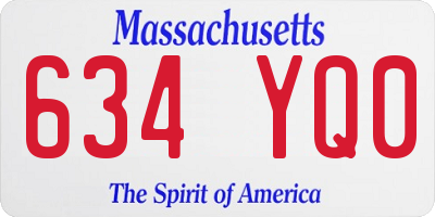 MA license plate 634YQ0