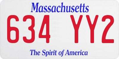 MA license plate 634YY2
