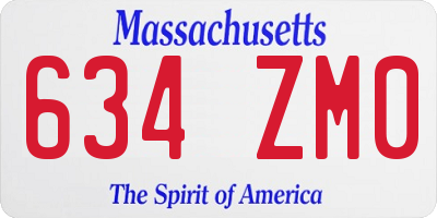 MA license plate 634ZM0