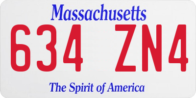 MA license plate 634ZN4