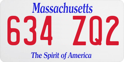 MA license plate 634ZQ2