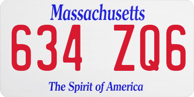 MA license plate 634ZQ6