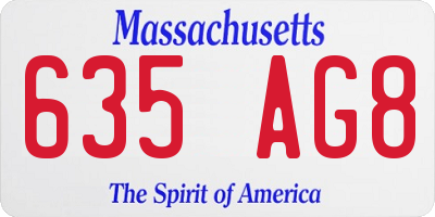 MA license plate 635AG8