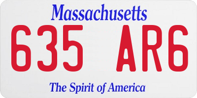 MA license plate 635AR6