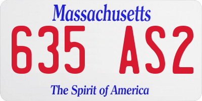 MA license plate 635AS2