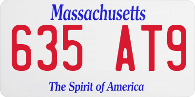 MA license plate 635AT9