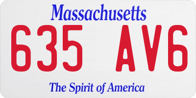 MA license plate 635AV6
