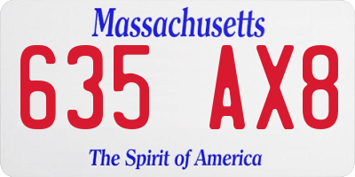 MA license plate 635AX8