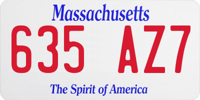 MA license plate 635AZ7