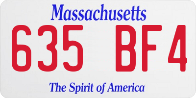 MA license plate 635BF4