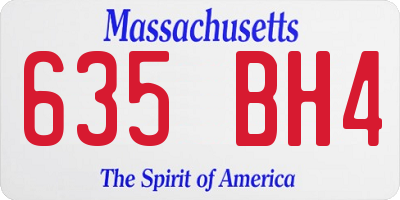 MA license plate 635BH4