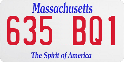 MA license plate 635BQ1