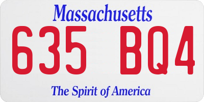MA license plate 635BQ4