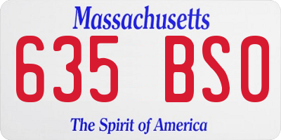 MA license plate 635BS0