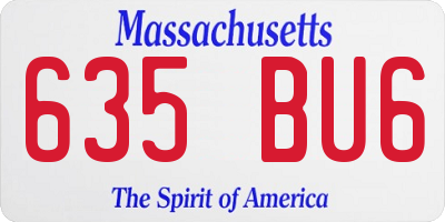MA license plate 635BU6