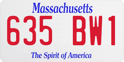 MA license plate 635BW1