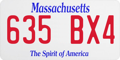 MA license plate 635BX4