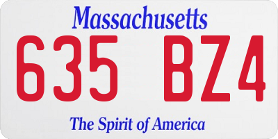 MA license plate 635BZ4