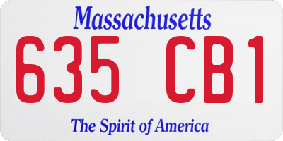 MA license plate 635CB1