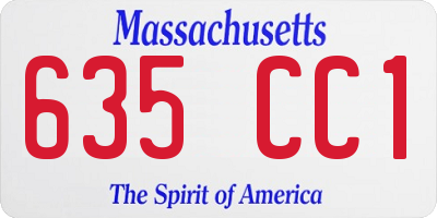 MA license plate 635CC1