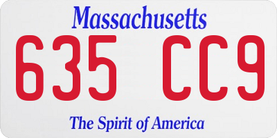 MA license plate 635CC9