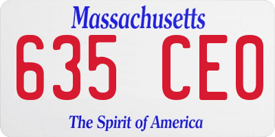 MA license plate 635CE0